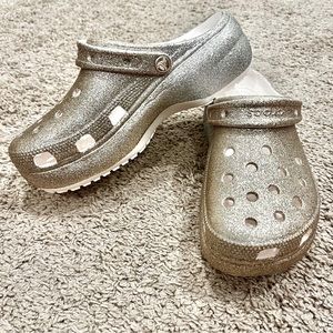 Crocs Platform Glitter Ombré - Gold & Silver - Women’s 9